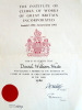 1986 Certificate - Clerks of Works of Great Britain Inc